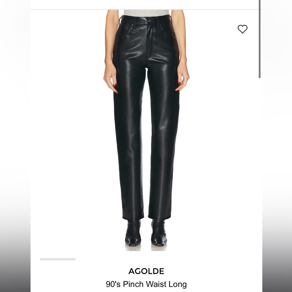 Agolde 90s pinch waist long leather pants